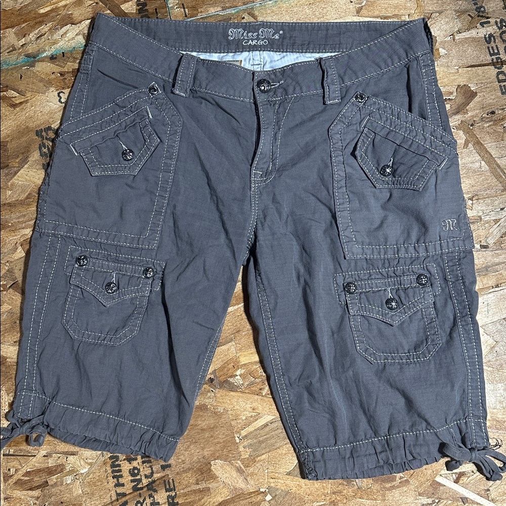 Miss Me Gray Cargo Shorts
